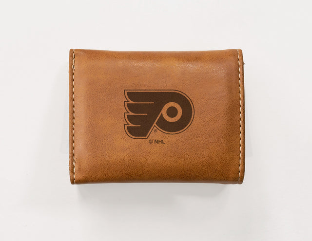 Rico Industries NHL  Philadelphia Flyers  Laser Engraved Faux Leather Trifold Wallet-1