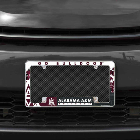 Rico Industries NCAA Alabama A&M Bulldogs 12" x 6" Chrome License Plate Frame-1