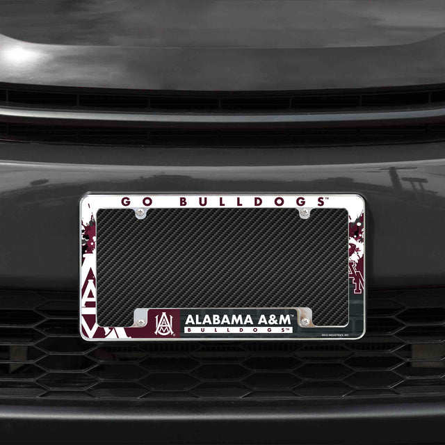 Rico Industries NCAA Alabama A&M Bulldogs 12" x 6" Chrome License Plate Frame-1