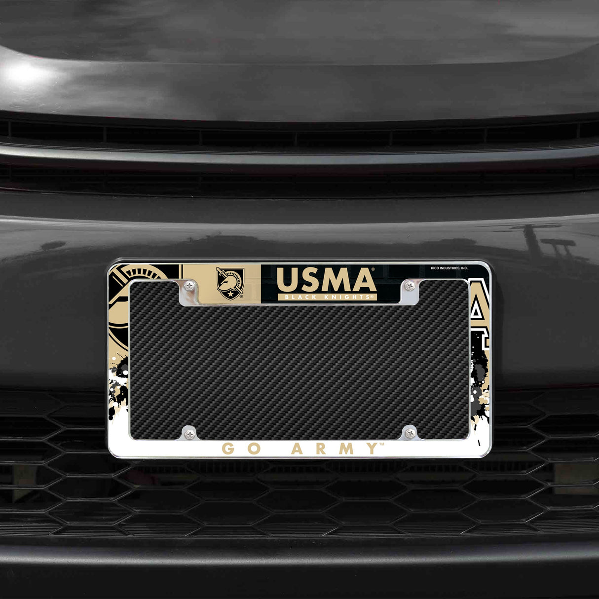 Rico Industries NCAA Army West Point Black Knights Primary 12" x 6" Chrome License Plate Frame-1