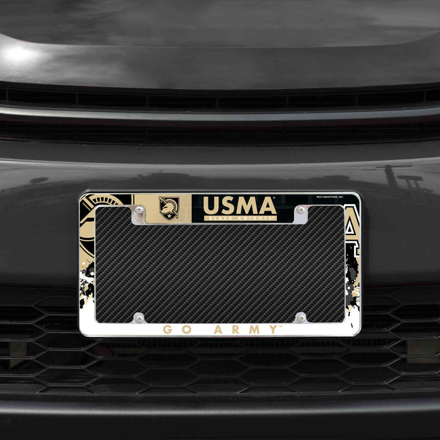 Rico Industries NCAA Army West Point Black Knights Primary 12" x 6" Chrome License Plate Frame-1