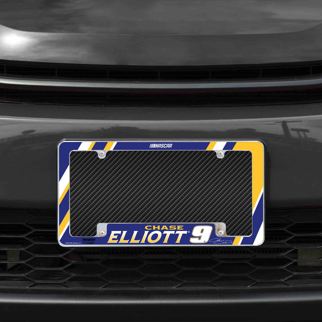 Rico Industries NASCAR  Chase Elliott 12" x 6" Chrome License Plate Frame-1