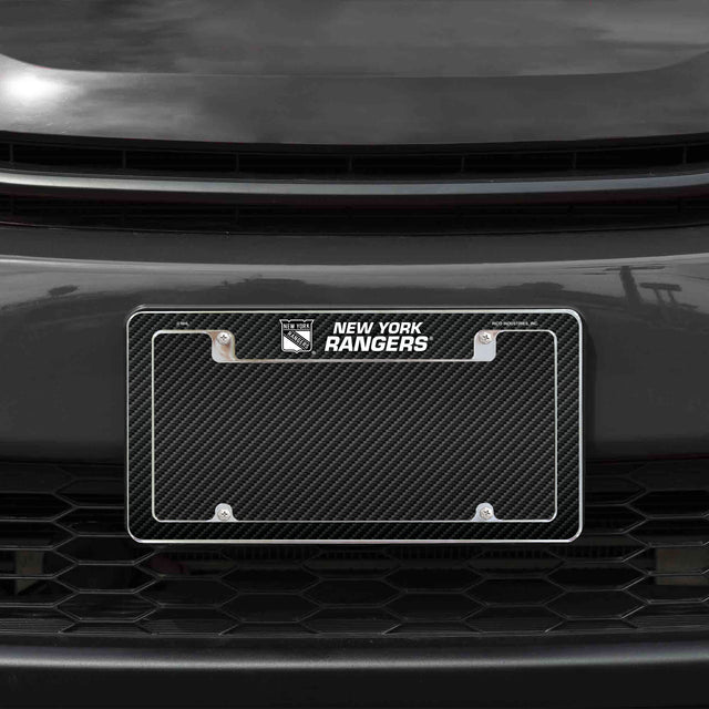 Rico Industries NHL  New York Rangers Black 12" x 6" Chrome License Plate Frame-1