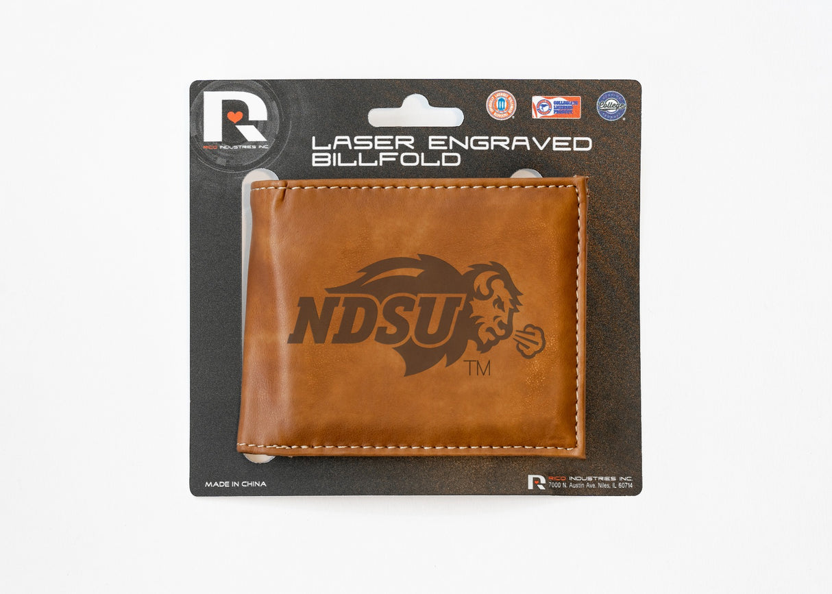 Rico Industries NCAA North Dakota State Bison  Laser Engraved Billfold Wallet-3