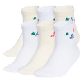 adidas Girl's Charm Fashion 6-Pack Quarter Sock Unisex Accessories Socks