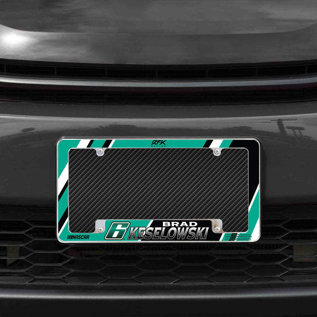 Rico Industries NASCAR  Brad Keselowski 12" x 6" Chrome License Plate Frame-1