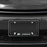 Rico Industries NCAA Arkansas Razorbacks Carbon Fiber 12" x 6" Chrome License Plate Frame-1