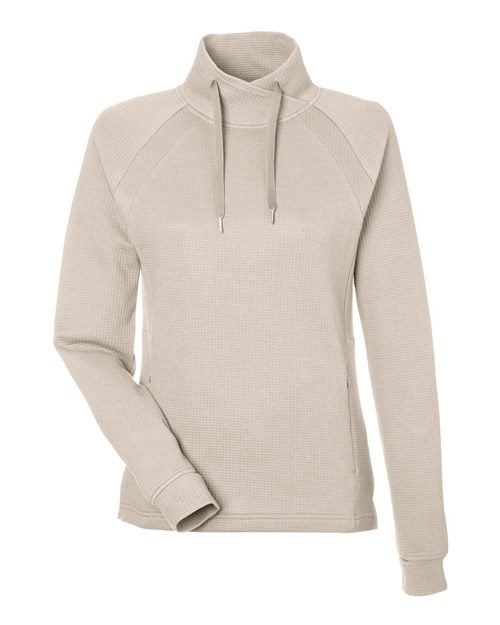 North End Women's Rhythm Waffle Cross-Neck Pullover-1