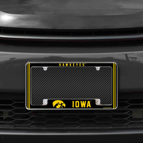 Rico Industries NCAA Iowa Hawkeyes Classic 12" x 6" Chrome License Plate Frame-1