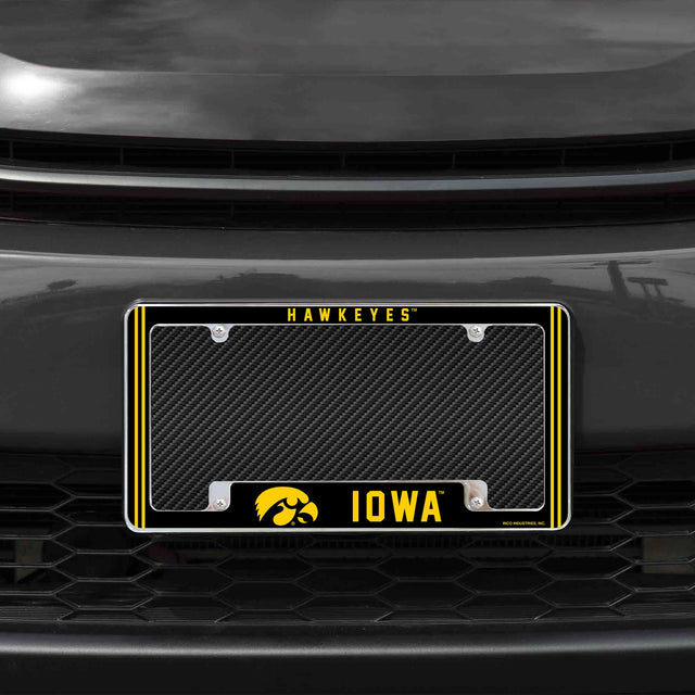 Rico Industries NCAA Iowa Hawkeyes Classic 12" x 6" Chrome License Plate Frame-1