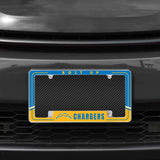 Rico Industries NFL  Los Angeles Chargers Two-Tone 12" x 6" Chrome License Plate Frame-1