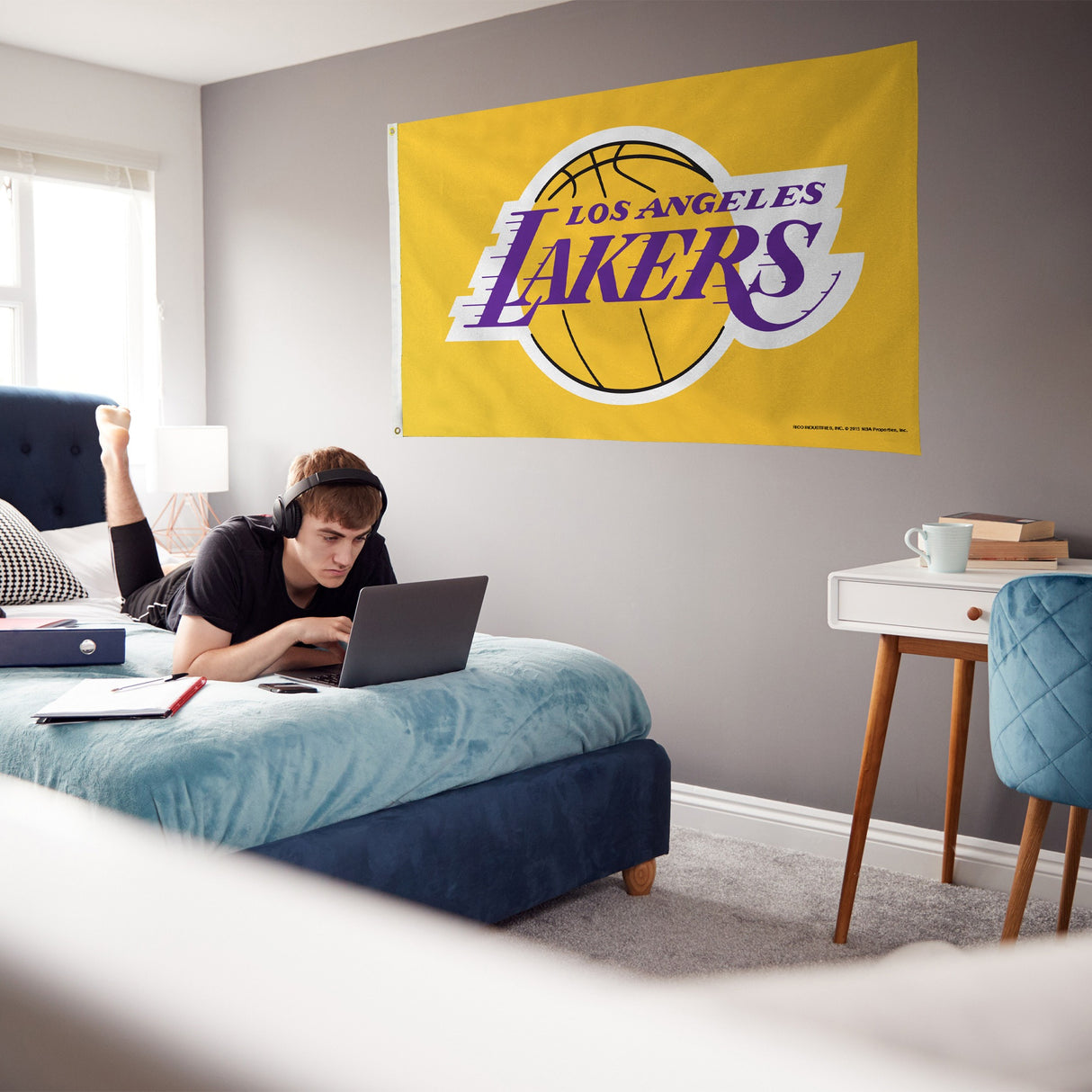 Rico Industries NBA  Los Angeles Lakers Yellow 3' x 5' Banner Flag-3