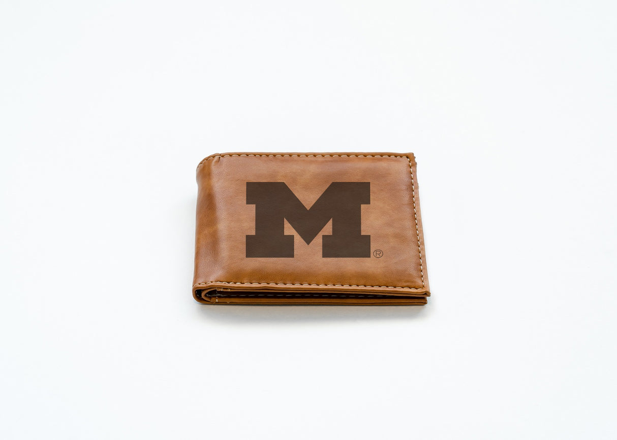 Rico Industries NCAA Michigan Wolverines  Laser Engraved Billfold Wallet-2