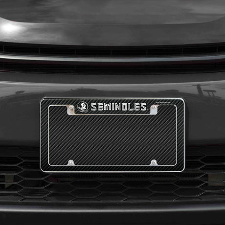 Rico Industries NCAA Florida State Seminoles Black 12" x 6" Chrome License Plate Frame-1