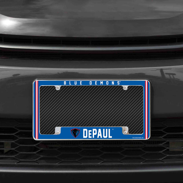 Rico Industries NCAA DePaul Blue Demons 12" x 6" Chrome License Plate Frame-1