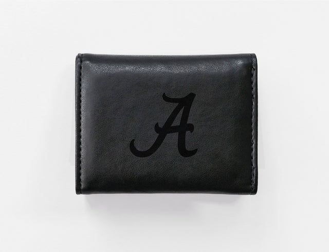 Rico Industries NCAA Alabama Crimson Tide  Laser Engraved Faux Leather Trifold Wallet-1
