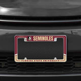 Rico Industries NCAA Florida State Seminoles Two-Tone 12" x 6" Chrome License Plate Frame-1