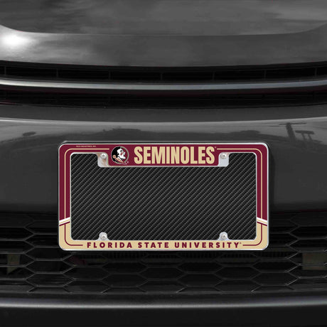 Rico Industries NCAA Florida State Seminoles Two-Tone 12" x 6" Chrome License Plate Frame-1