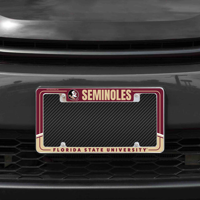 Rico Industries NCAA Florida State Seminoles Two-Tone 12" x 6" Chrome License Plate Frame-1