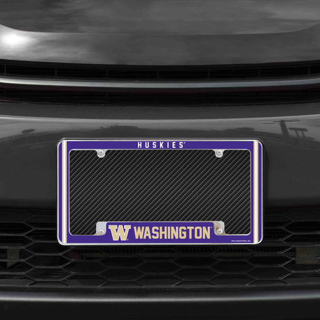 Rico Industries NCAA Washington Huskies Classic 12" x 6" Chrome License Plate Frame-1