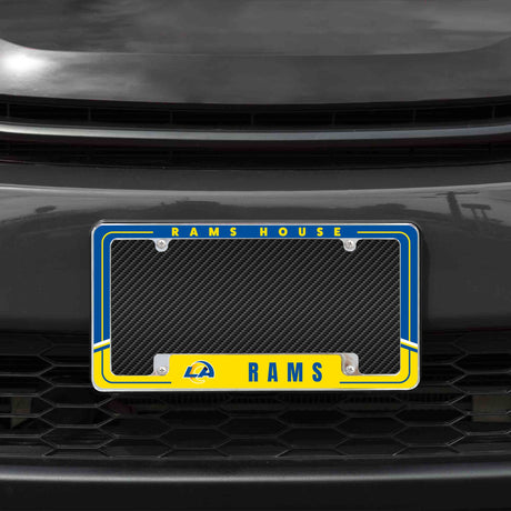 Rico Industries NFL  Los Angeles Rams Two-Tone 12" x 6" Chrome License Plate Frame-1