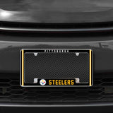 Rico Industries NFL  Pittsburgh Steelers Classic 12" x 6" Chrome License Plate Frame-1