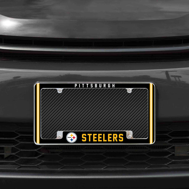 Rico Industries NFL  Pittsburgh Steelers Classic 12" x 6" Chrome License Plate Frame-1