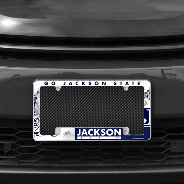 Rico Industries NCAA Jackson State Tigers - JSU Primary 12" x 6" Chrome License Plate Frame-1