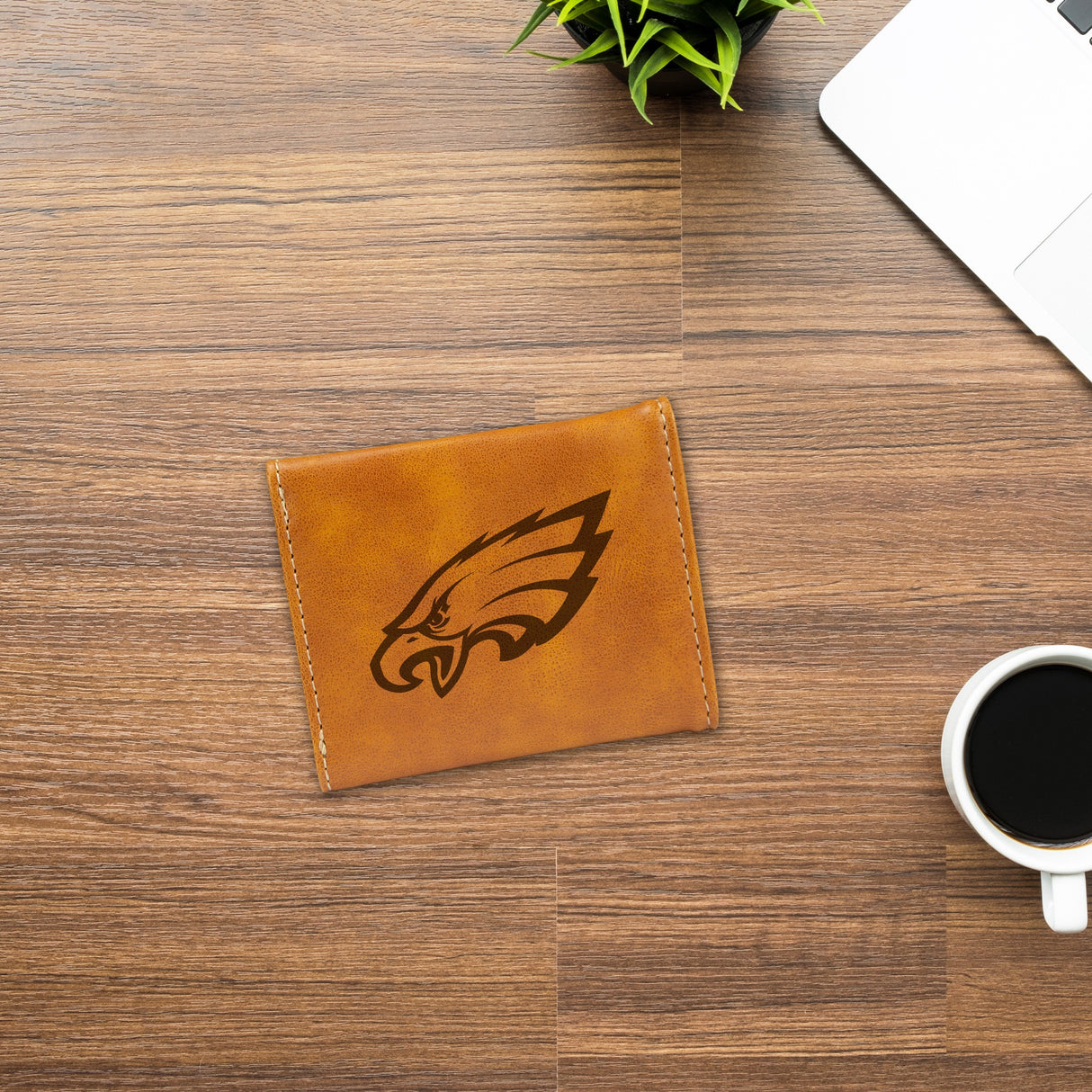 Rico Industries NFL  Philadelphia Eagles  Laser Engraved Faux Leather Trifold Wallet-2
