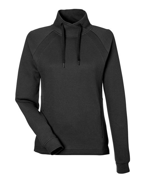 North End Women's Rhythm Waffle Cross-Neck Pullover-1