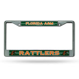 Rico Industries NCAA Florida A&M Rattlers Laser Cut Chrome License Plate Frame