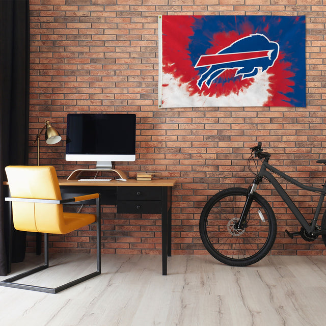 Rico Industries NFL  Buffalo Bills Tie-Dye 3' x 5' Banner Flag-1