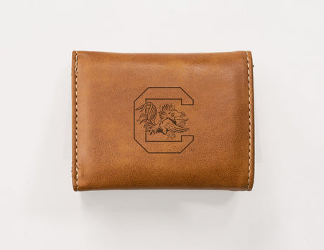 Rico Industries NCAA South Carolina Gamecocks  Laser Engraved Faux Leather Trifold Wallet-1