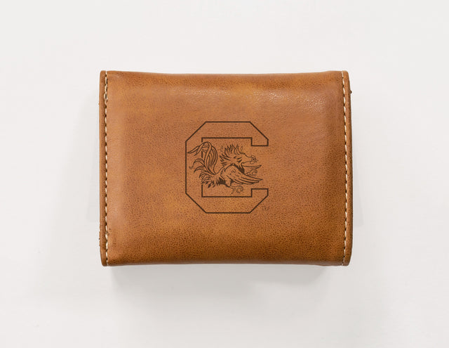 Rico Industries NCAA South Carolina Gamecocks  Laser Engraved Faux Leather Trifold Wallet-1