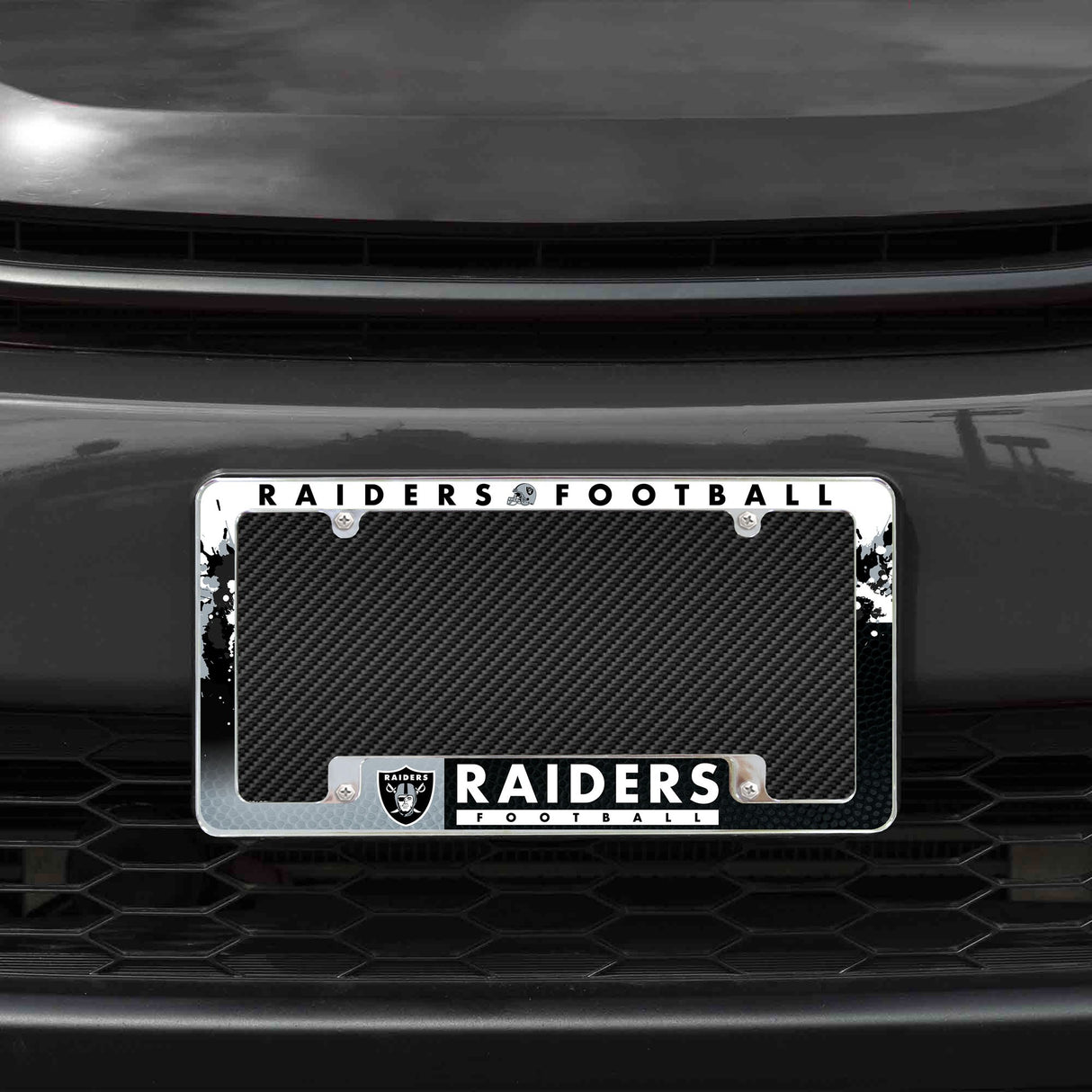 Rico Industries NFL  Las Vegas Raiders Primary 12" x 6" Chrome License Plate Frame-1