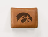 Rico Industries NCAA Iowa Hawkeyes  Laser Engraved Faux Leather Trifold Wallet-1