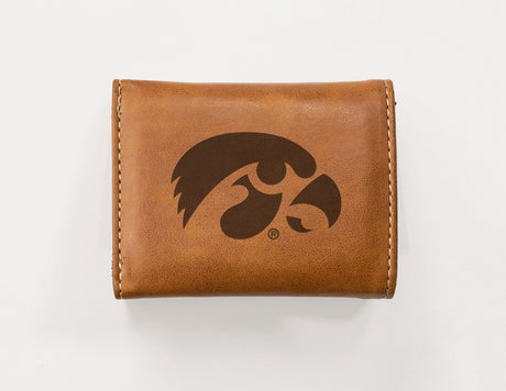 Rico Industries NCAA Iowa Hawkeyes  Laser Engraved Faux Leather Trifold Wallet-1