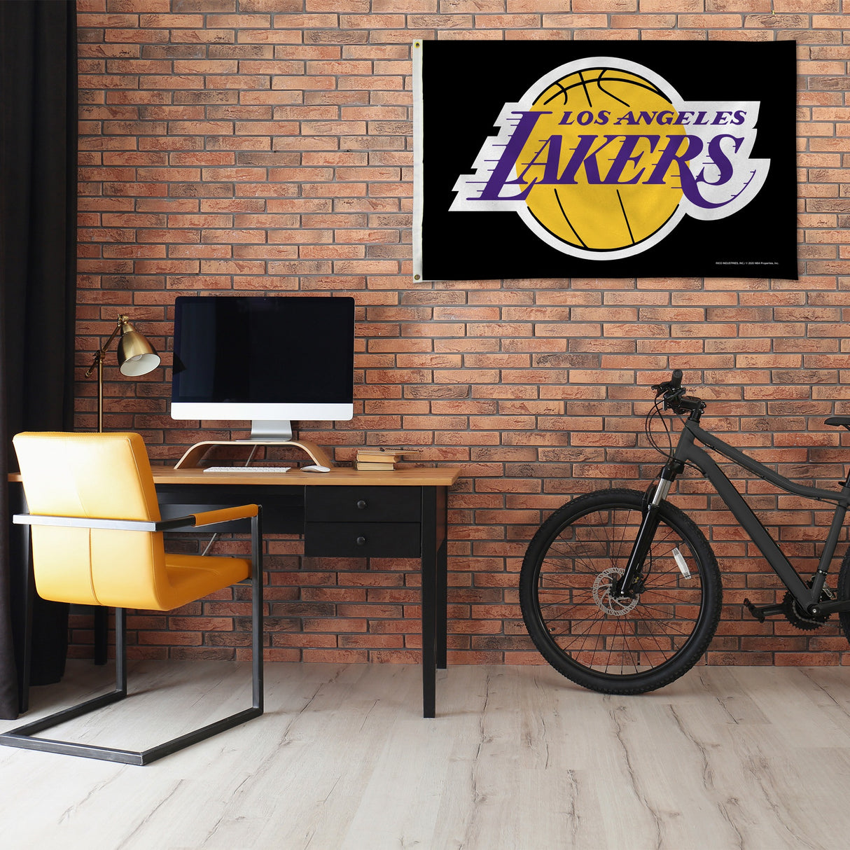 Rico Industries NBA  Los Angeles Lakers Black 3' x 5' Banner Flag-1
