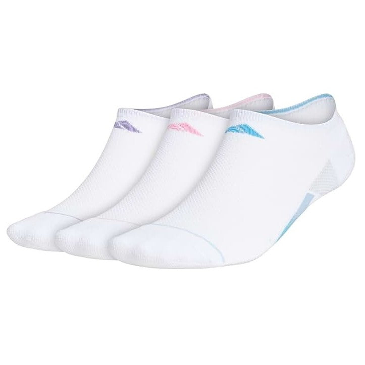 adidas Women's Superlite Stripe 3 3-Pack No Show Socks