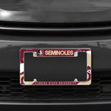 Rico Industries NCAA Florida State Seminoles Wave 12" x 6" Chrome License Plate Frame-1