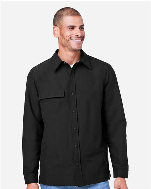Harriton Men's Flex Twill Overshirt Jacket-3
