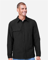 Harriton Men's Flex Twill Overshirt Jacket-3