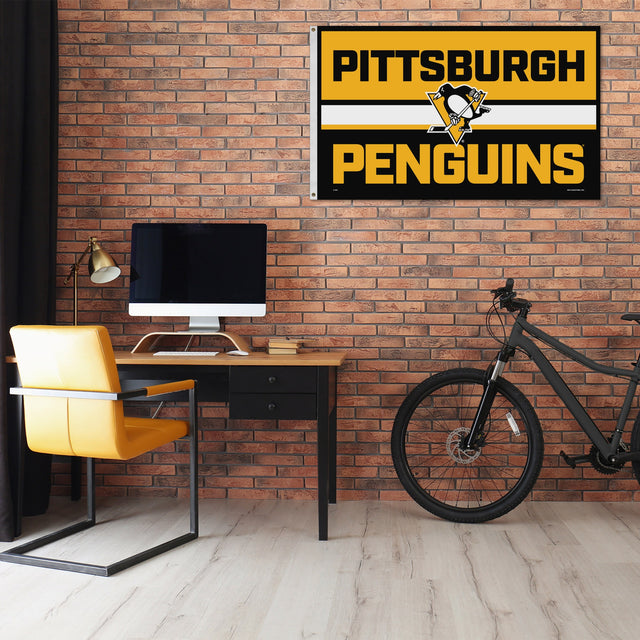 Rico Industries NHL  Pittsburgh Penguins Bold 3' x 5' Banner Flag-1