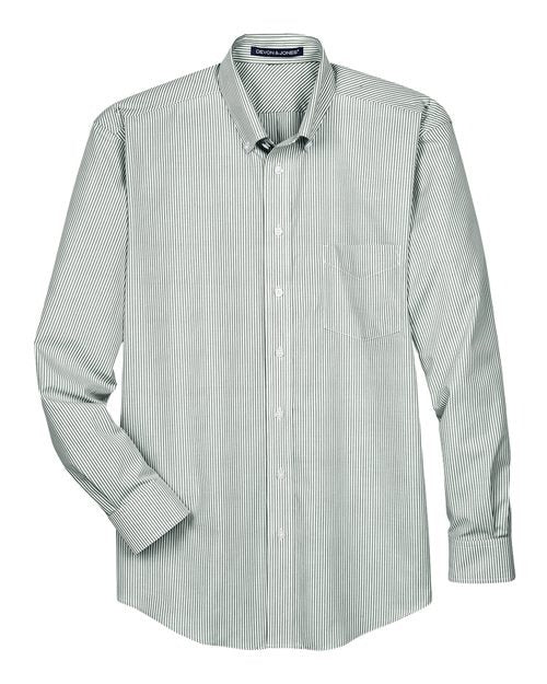 Devon & Jones Men's Crown Collection Banker Stripe Woven Dress Shirt-1