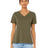 BELLA + CANVAS Women's Relaxed Heather CVC V-Neck Tee BC6405CVC Womens Apparel Shirts & Tops