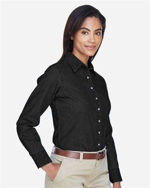 Harriton Women's Denim Shirt-4