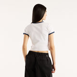 New Balance Women's Collegiate Badge Fitted Baby Ringer T-Shirt-2