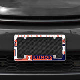Rico Industries NCAA Illinois Fighting Illini Primary 12" x 6" Chrome License Plate Frame-1