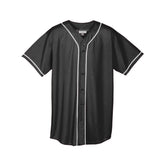 Augusta Adult Wicking Mesh Button Front Baseball Jersey With Braid Trim Augusta