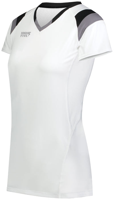 HighFive Girl's TruHit Tri-Color Short Sleeve Volleyball Jersey